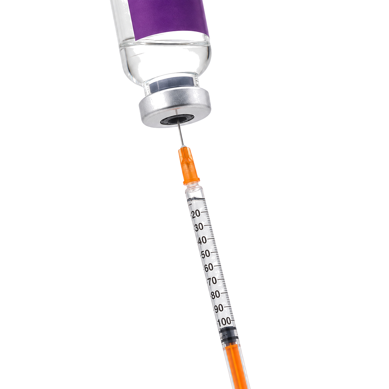 Syringe drawing Bacteriostatic water from a vial